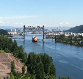 The Lower Willamette River in Portland, Oregon.